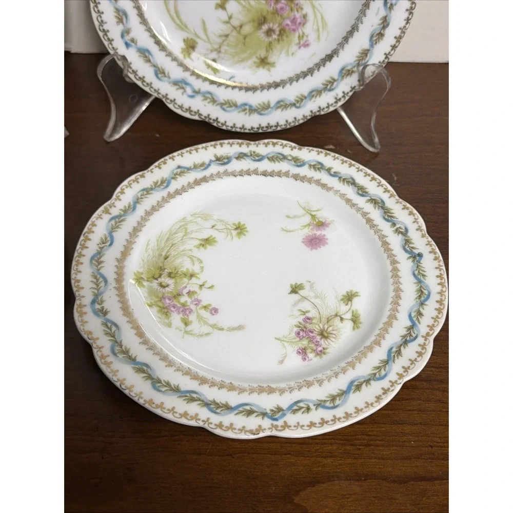 Vintage Imperial Crown China Austria Decorative Plates 6 Inch Floral Gold Trim 4
